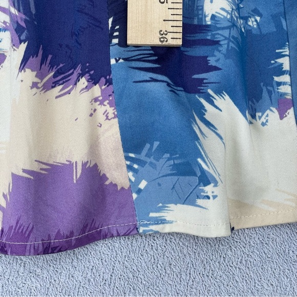 Maggy London Retro Empire Midi Dress Women’s Size 8 Blue Purple with Pockets - Picture 11 of 14